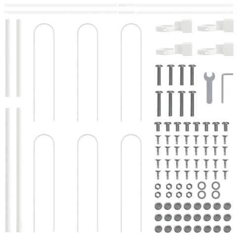 Biały Płot Ogrodowy z Górnym Łukiem - 15,3m x 1m stalowy