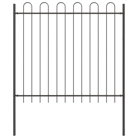 Ogrodzenie z Huśtawką Szare 10,2x1,5 m Stalowe