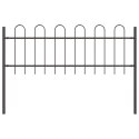 Ogrodzenie z górnym łukiem, szare, 11,9 x 0,6 m, stalowe