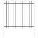 Ogrodzenie z łukowym szczytem, szare 11,9x1,5 m stalowe