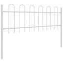 Ogrodzenie z okrągłym szczytem - Białe, 15.3 x 0.6 m, Stal