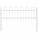 Ogrodzenie z okrągłym szczytem - Białe, 15.3 x 0.6 m, Stal
