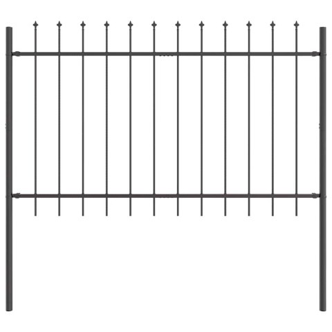 Ogrodzenie z ostrym szczytem, szare 11,9 x 0,8 m, stalowe