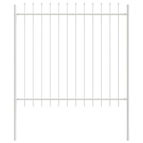 Ogrodzenie z szpiczastymi słupkami, białe, 13.6 x 1.5 m, stalowe