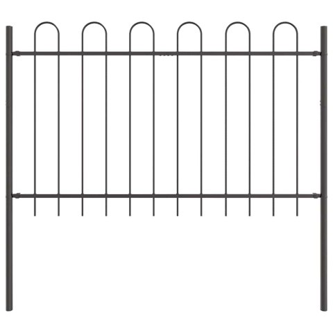 Szare Ogrodzenie z Łukiem 10,2x1 m Stalowe