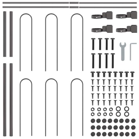 Szare Ogrodzenie z Łukiem 10,2x1 m Stalowe