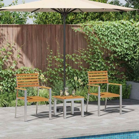 3-częściowy zestaw do jadalni w ogrodzie z litego drewna akacjowego