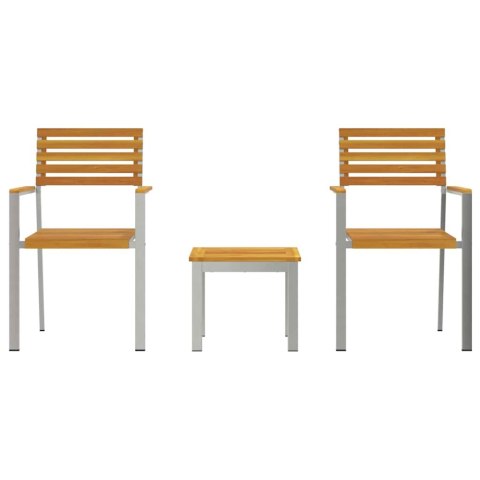 3-częściowy zestaw do jadalni w ogrodzie z litego drewna akacjowego