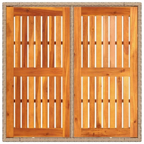 5-Częściowy Zestaw Jadalny z Poduszkami Beżowy Politura Rattanu