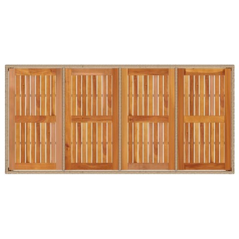 7-częściowy zestaw do jedzenia w ogrodzie z poduszkami Beżowy poli rattan