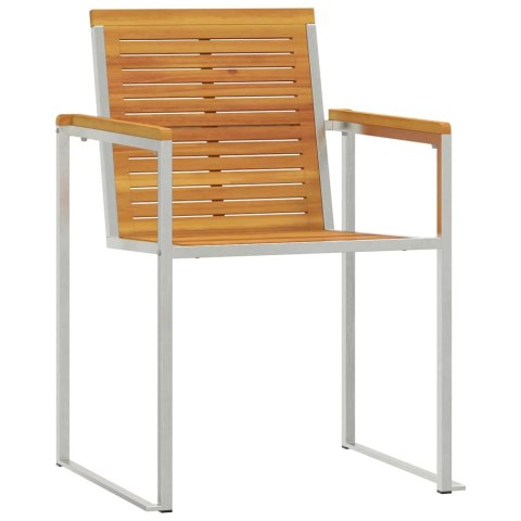 Leżak z krzesłami ogrodowymi 3 szt. z drewna akacjowego