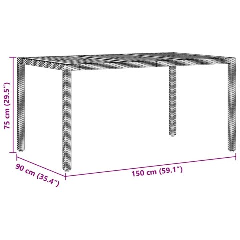 Zestaw do jadalni 7 części z poduszkami czarny polirattan