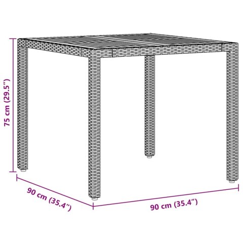 Zestaw do jedzenia 5 części z poduszkami Szary Polirattan