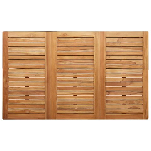 Zestaw jadalniany do ogrodu z litego drewna teakowego i stali nierdzewnej