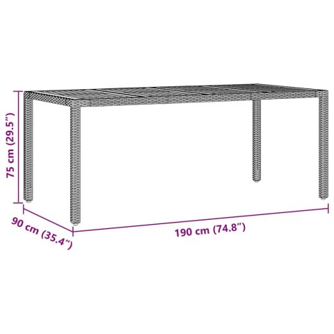 Zestaw obiadowy 9-elementowy z poduszkami Szary Poly Rattan