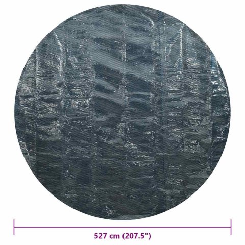 Pływająca folia solarna z PE na basen, 527 cm, czarno-niebieska