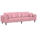 Sofa welurowa z poduszką Różowy 209 cm Aksamit