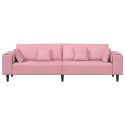 Sofa welurowa z poduszką Różowy 209 cm Aksamit