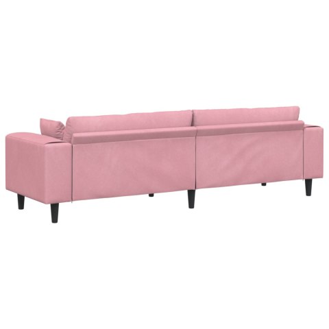Sofa welurowa z poduszką Różowy 209 cm Aksamit