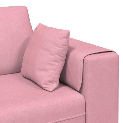 Sofa welurowa z poduszką Różowy 209 cm Aksamit
