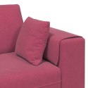 Sofa welurowa z poduszką z poduszką 3 pcs Czerwone wino 208 cm Aksamit