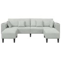 Sofa welurowa z poduszką z poduszką 3 pcs Jasnoszary 208 cm Aksamit
