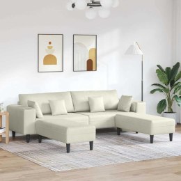 Sofa welurowa z poduszką z poduszką 3 pcs Kremowy 208 cm Aksamit