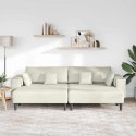Sofa welurowa z poduszką z poduszką 3 pcs Kremowy 208 cm Aksamit