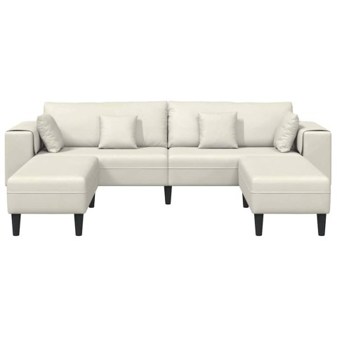 Sofa welurowa z poduszką z poduszką 3 pcs Kremowy 208 cm Aksamit