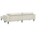 Sofa welurowa z poduszką z poduszką 3 pcs Kremowy 208 cm Aksamit