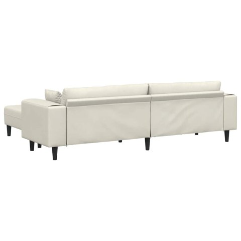 Sofa welurowa z poduszką z poduszką 3 pcs Kremowy 208 cm Aksamit