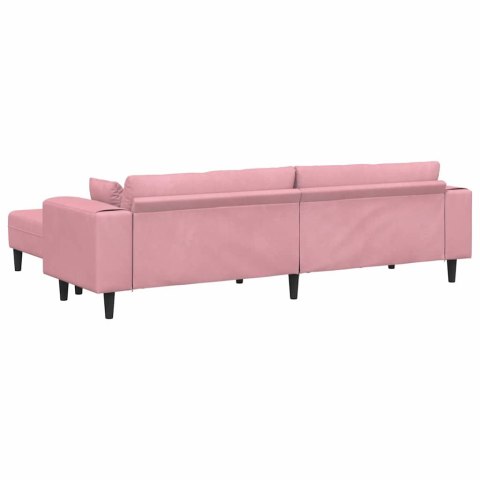Sofa welurowa z poduszką z poduszką 3 pcs Różowy 208 cm Aksamit