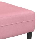 Sofa welurowa z poduszką z poduszką 3 pcs Różowy 208 cm Aksamit