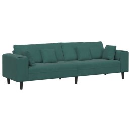 Sofa welurowa z poduszką z poduszką Ciemna zieleń 208 cm Aksamit