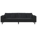 Sofa welurowa z poduszką z poduszką Czarny 208 cm Aksamit