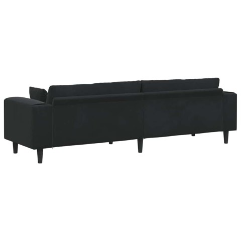 Sofa welurowa z poduszką z poduszką Czarny 208 cm Aksamit