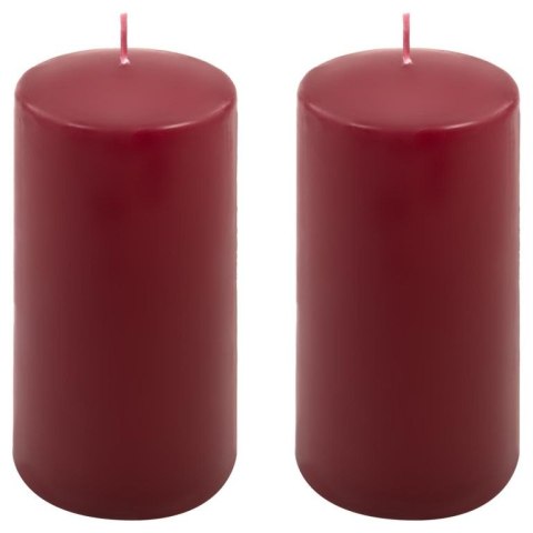 Zestaw świec słupkowych, 15 cm, Ø 7,5 cm, bordowy, 2 sztuki.