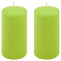 Zestaw świec słupkowych, 15 cm, Ø 7,5 cm, jasnozielony 2 szt