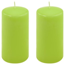 Zestaw świec słupkowych, 15 cm, Ø 7,5 cm, jasnozielony 2 szt