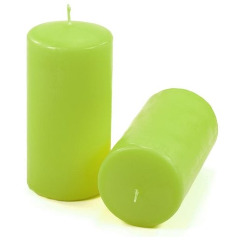Zestaw świec słupkowych, 15 cm, Ø 7,5 cm, jasnozielony 2 szt