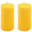 Zestaw świec słupkowych, 15 cm, Ø 7,5 cm, żółty, 2 sztuki.