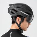 Kask rowerowy z szybką odpinanymi okularami z filtrem UV unisex - czarny