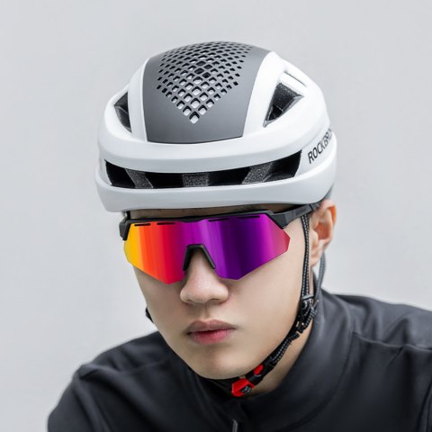 Okulary rowerowe polaryzacyjne z filtrem UV i wkładką korekcyjną - fioletowe