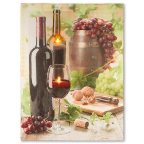 Obraz podświetlany - wino, 2 diody LED, 30 x 40 cm