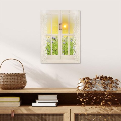 Obraz podświetlany - słońce za oknem, 1 LED, 30 x 40 cm