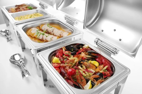 Podgrzewacz do potraw na pastę świeczki stal polerowana GN 1/1