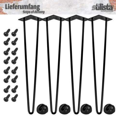 STILISTA Noga meblowa z 2 drążków, 60 cm, czarna