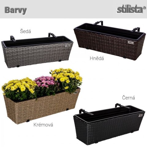 STILISTA Zestaw wiszących doniczek na kwiaty,szary, 2 sztuki