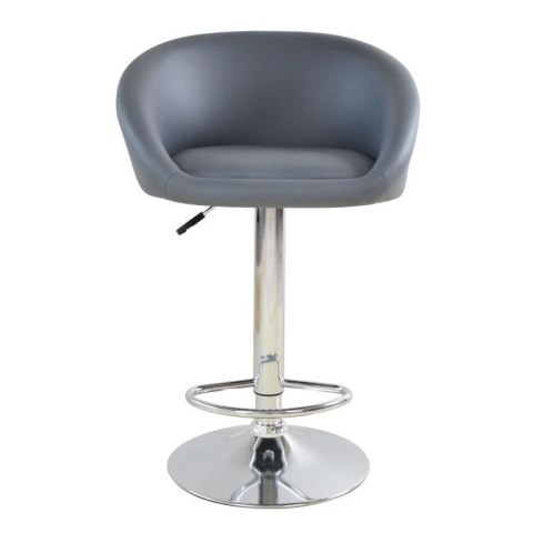 Zestaw 2 antracytowych krzeseł barowych, regulowanych