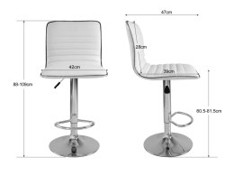 Zestaw 2 białych krzeseł barowych, z regulacją wysokości